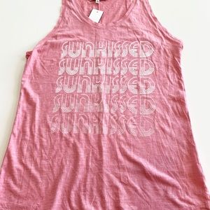Junk Food Clothing Pink Sunkissed Graphic Tank Top Large New with Tags